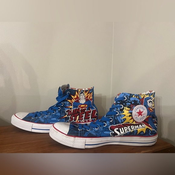 Converse All Star Blue Superman Man of Steel Sneakers Size 11 - Picture 1 of 5